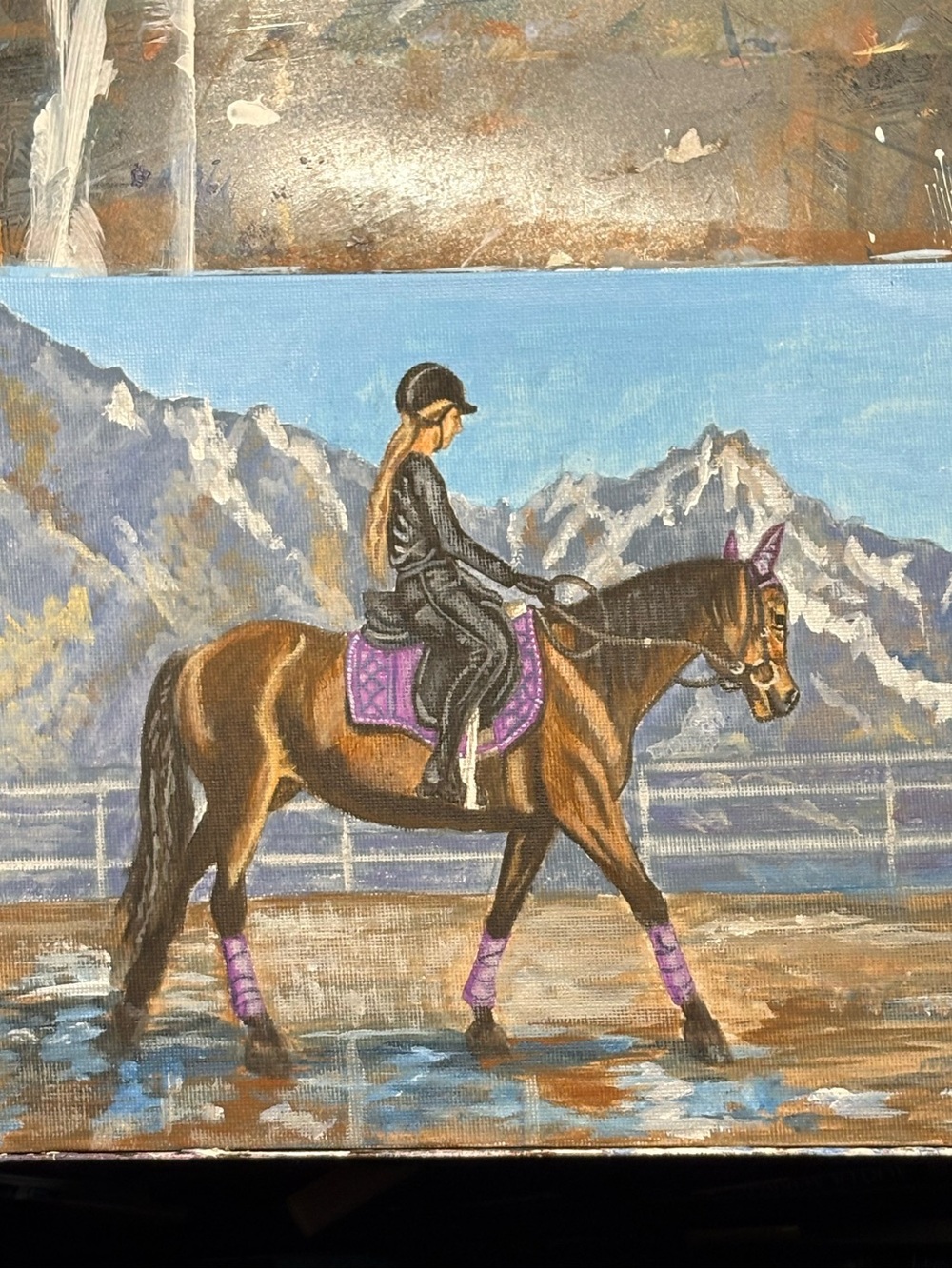 Equestrian - 8X10” original acrylic on canvas board